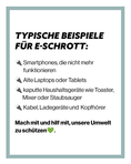 Infografik mit typischen Beispielen für E-Schrott