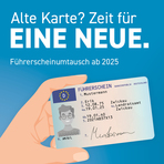 Text und Bild zum Führerscheinumtausch - Hand mit Karte